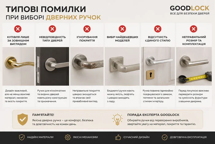 Типові помилки при виборі дверних ручок