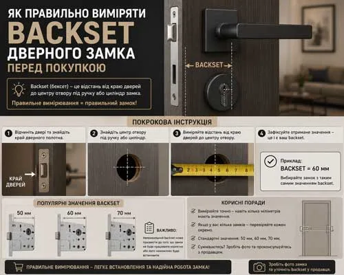 Як правильно виміряти Backset дверного замка | Goodlock