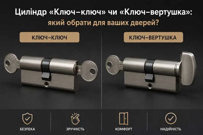 Циліндр «Ключ–ключ» чи «Ключ–вертушка» | Goodlock