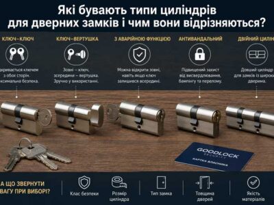 Які бувають типи циліндрів для дверних замків | Goodlock